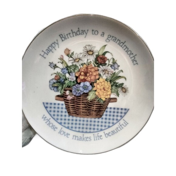 Happy Birthday To A Grandmother Fine Porcelain Plate 6" Love Life Beautiful - Picture 1 of 2